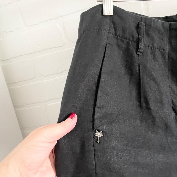 Anthropologie x Sandwich_linen Barrel Ankle Pants Pockets Lagenlook Black Sz S - Picture 7 of 14